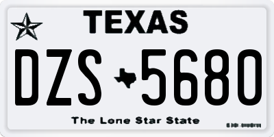 TX license plate DZS5680