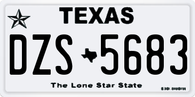 TX license plate DZS5683