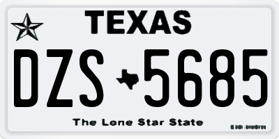 TX license plate DZS5685