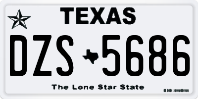 TX license plate DZS5686