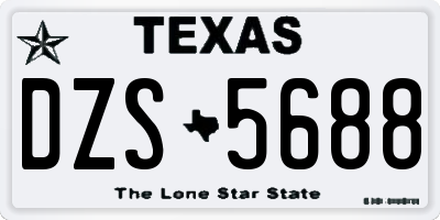 TX license plate DZS5688