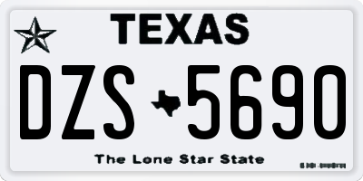 TX license plate DZS5690