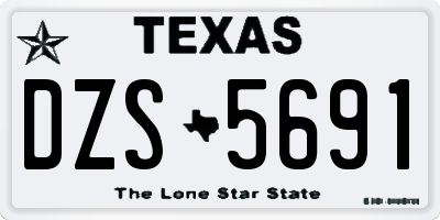 TX license plate DZS5691