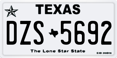 TX license plate DZS5692