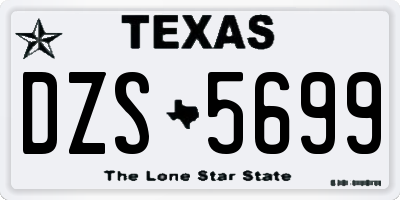 TX license plate DZS5699