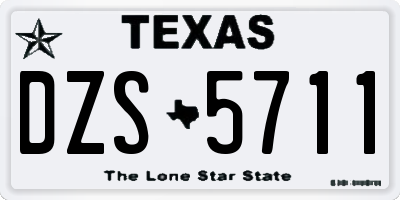 TX license plate DZS5711