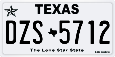 TX license plate DZS5712