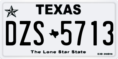 TX license plate DZS5713