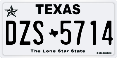 TX license plate DZS5714