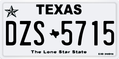 TX license plate DZS5715