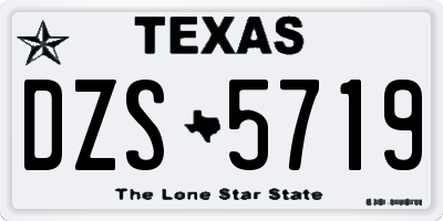 TX license plate DZS5719
