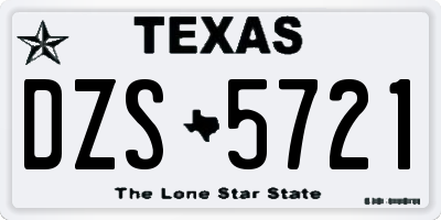 TX license plate DZS5721