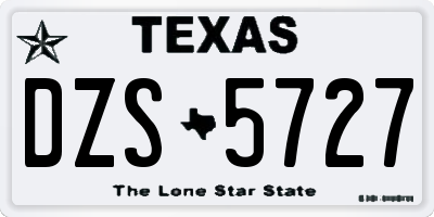 TX license plate DZS5727