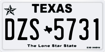 TX license plate DZS5731