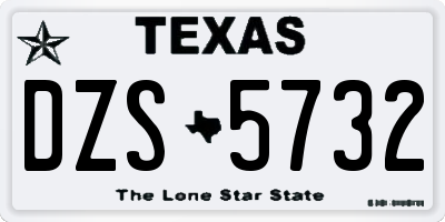 TX license plate DZS5732