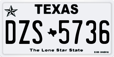 TX license plate DZS5736