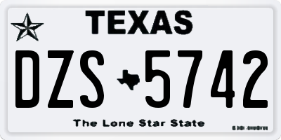 TX license plate DZS5742