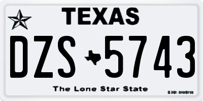 TX license plate DZS5743