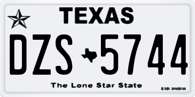 TX license plate DZS5744