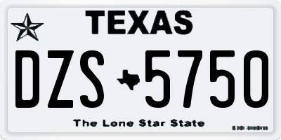 TX license plate DZS5750
