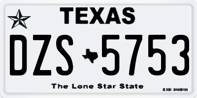 TX license plate DZS5753