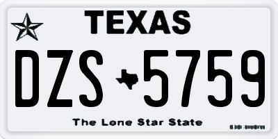 TX license plate DZS5759