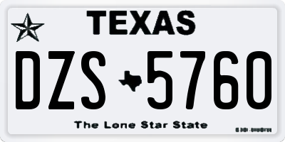 TX license plate DZS5760