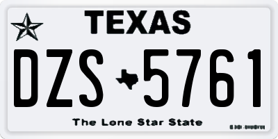 TX license plate DZS5761