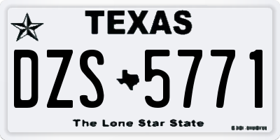 TX license plate DZS5771