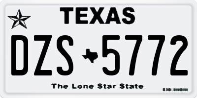 TX license plate DZS5772