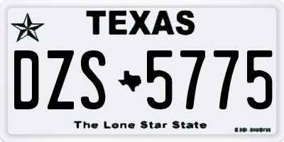 TX license plate DZS5775