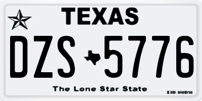 TX license plate DZS5776