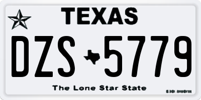 TX license plate DZS5779
