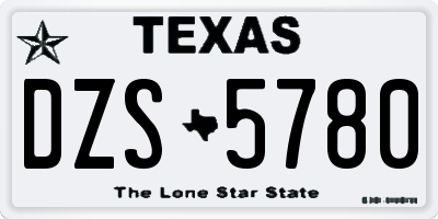 TX license plate DZS5780