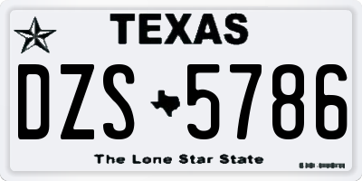 TX license plate DZS5786