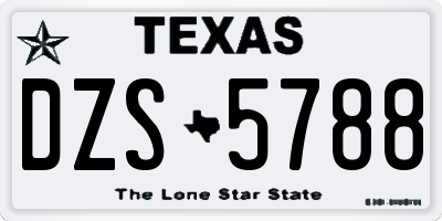 TX license plate DZS5788