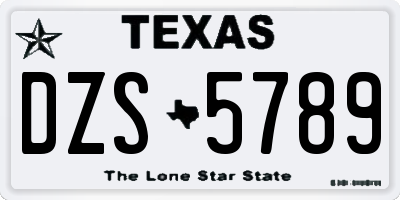 TX license plate DZS5789