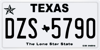TX license plate DZS5790
