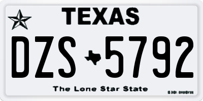 TX license plate DZS5792
