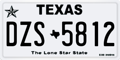TX license plate DZS5812