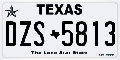 TX license plate DZS5813