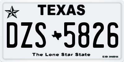 TX license plate DZS5826