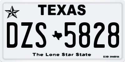 TX license plate DZS5828