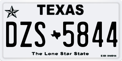 TX license plate DZS5844
