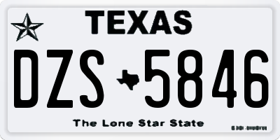 TX license plate DZS5846