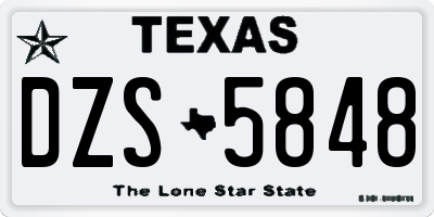 TX license plate DZS5848