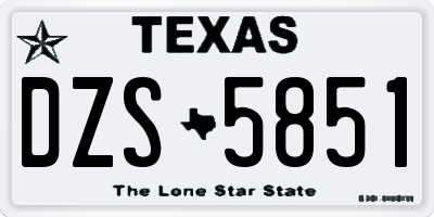 TX license plate DZS5851