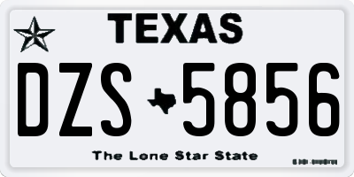 TX license plate DZS5856