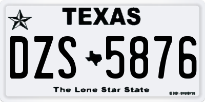 TX license plate DZS5876