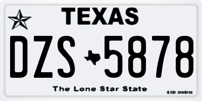 TX license plate DZS5878